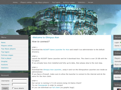 Превью проекта Olimpus Aion 4.7.5 PvP Server